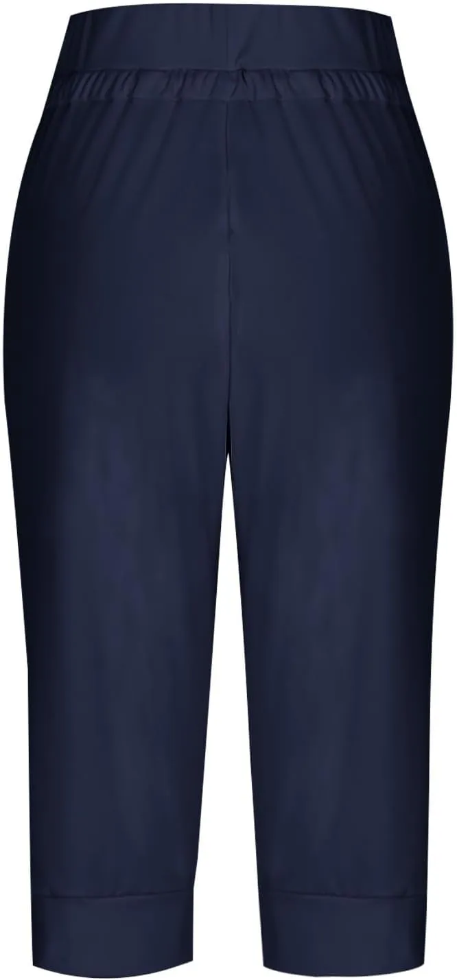 Athletic Works Capris for Women Plus Size Cropped Joggers Drawstring Yoga Pants Pockets Soft Sweatpants