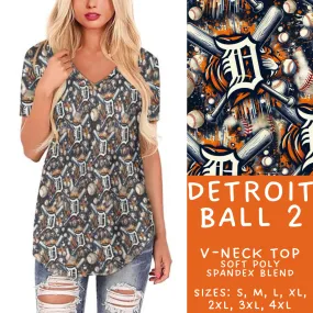 Batch #296 - Strike Out - Closes 2/28 - ETA late April - Detroit Ball 2 V-Neck Tee