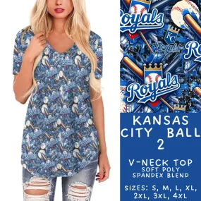 Batch #296 - Strike Out - Closes 2/28 - ETA late April - Kansas City Ball 2 V-Neck Tee