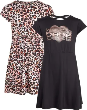 bebe Girls' Dress - 2 Pack Super Soft Casual Dress (7-16)