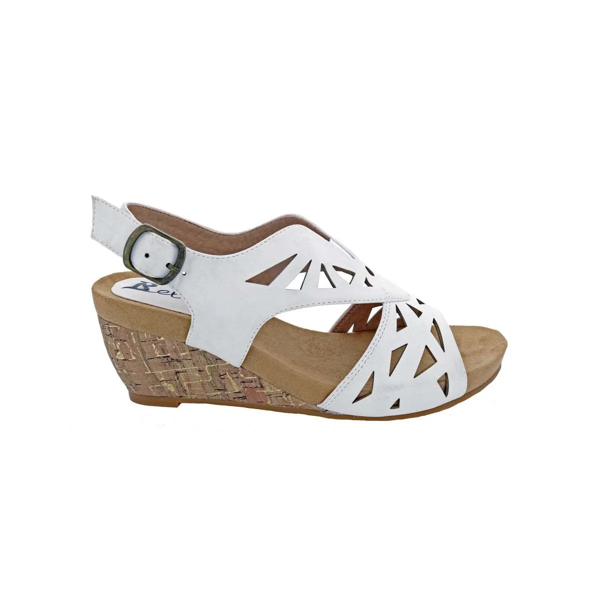 Bellini Beauty Women Wedge Sandals In White Faux Nubuck