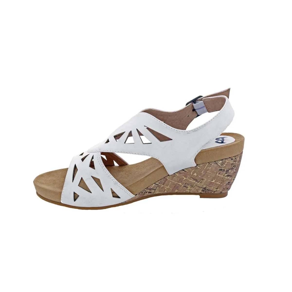 Bellini Beauty Women Wedge Sandals In White Faux Nubuck