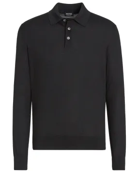 Black Casheta Light Long Sleeve Polo