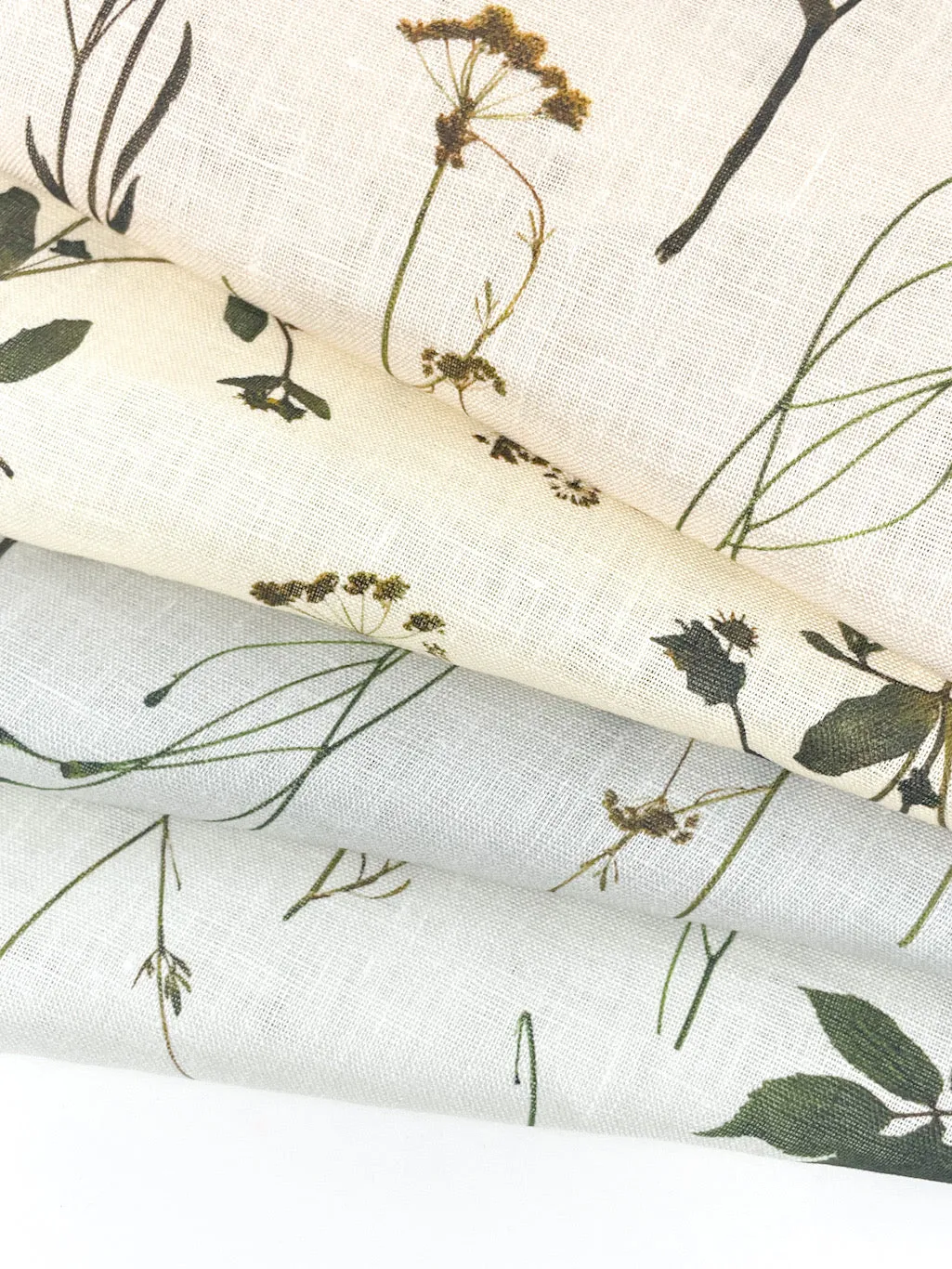 Bloom Plant Garden Handkerchief Light Weight 100% Linen Fabric By The Yard/CL1106