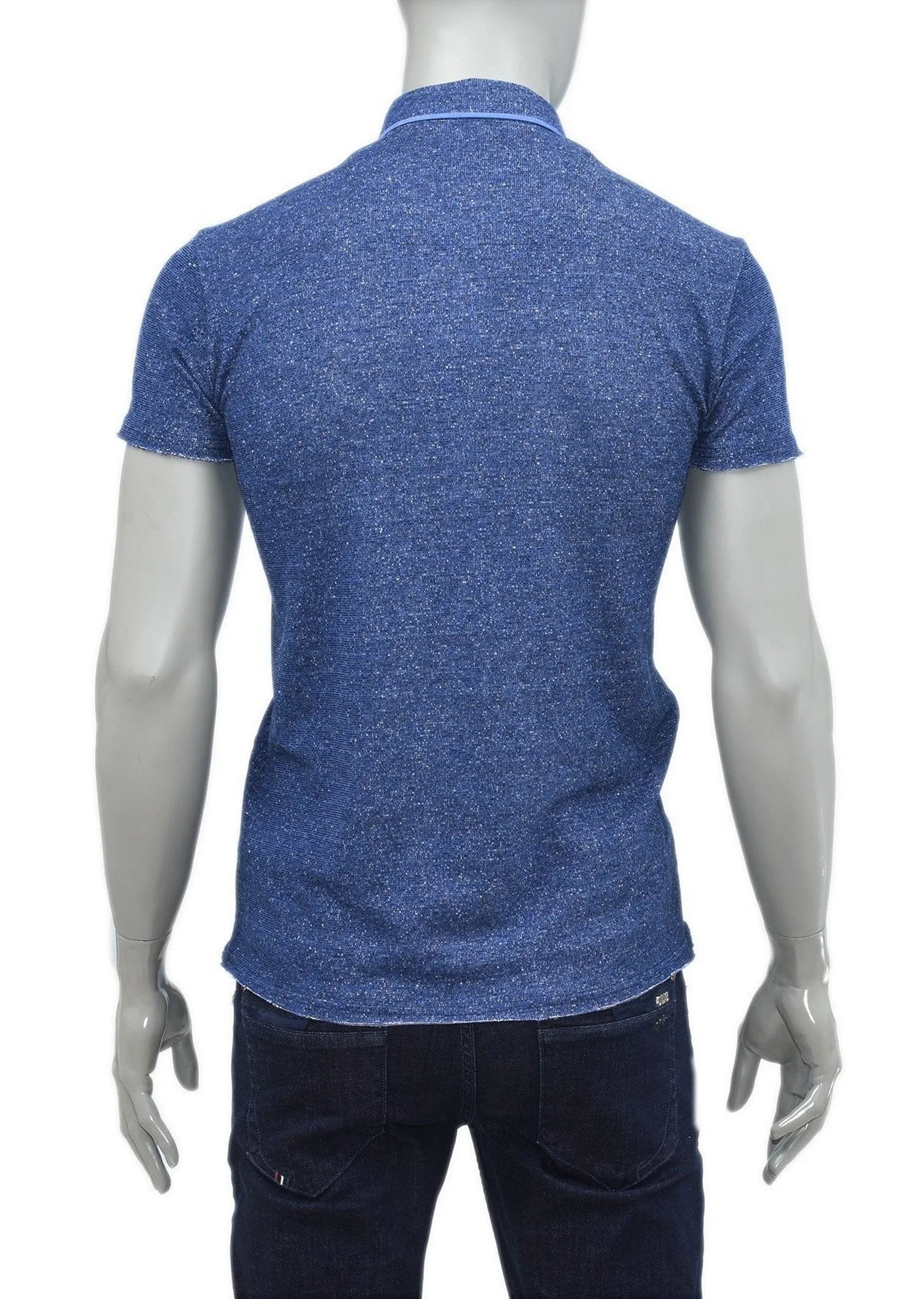Blue Knit Casual Polo