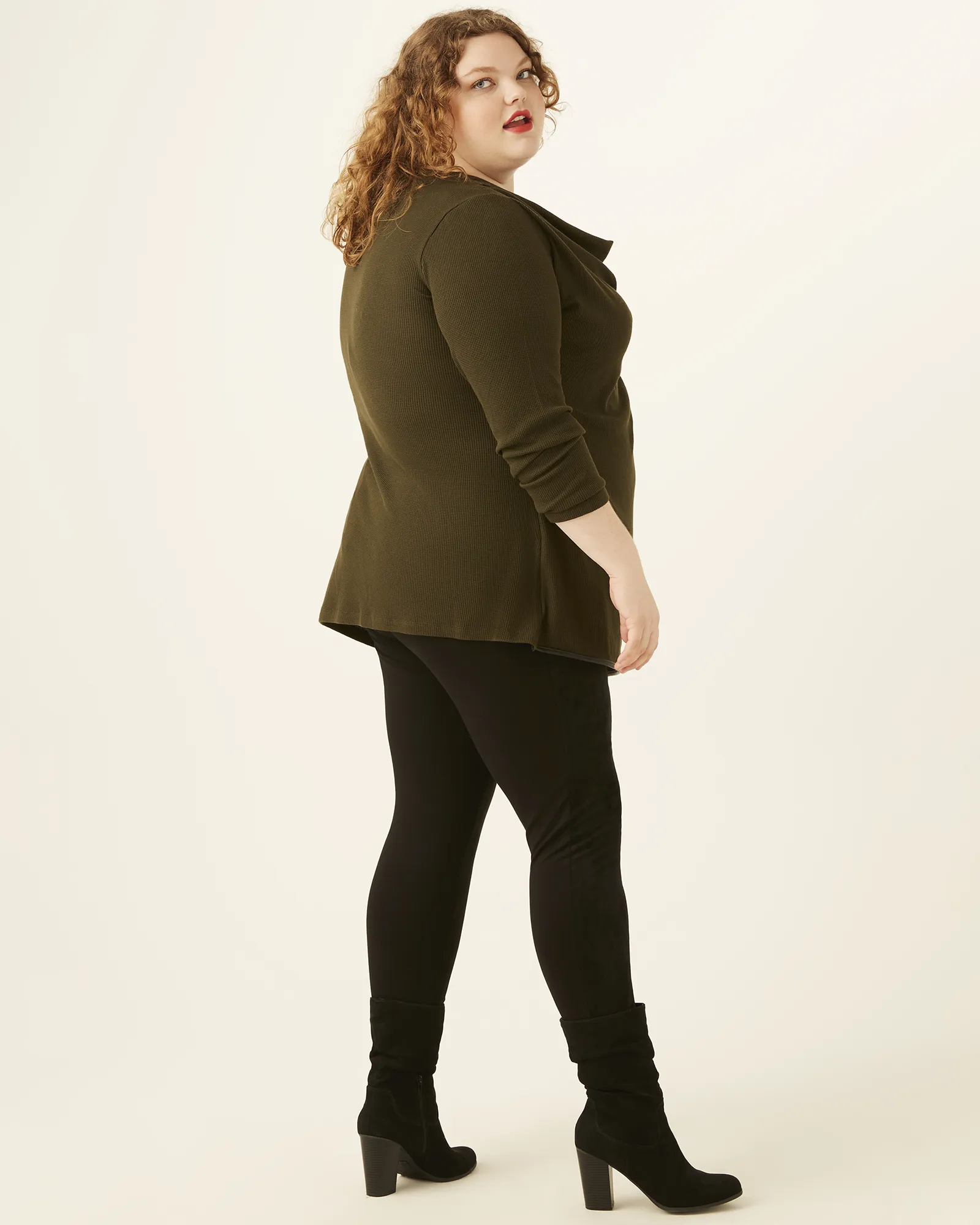 Brenda Asymmetric Drape Tunic | Olive Green