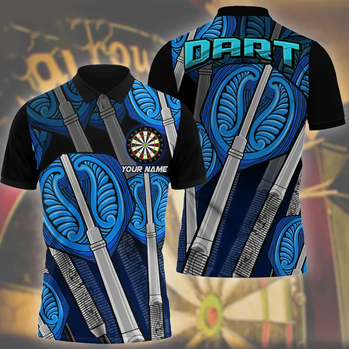 Custom Name Dart All Print Pattern Polo Shirt, Gift for Him Her, Best Dart Ever