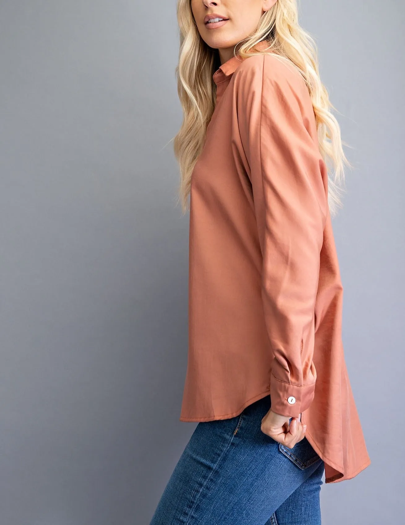 Desert Blush High-Low Long Sleeve Tunic