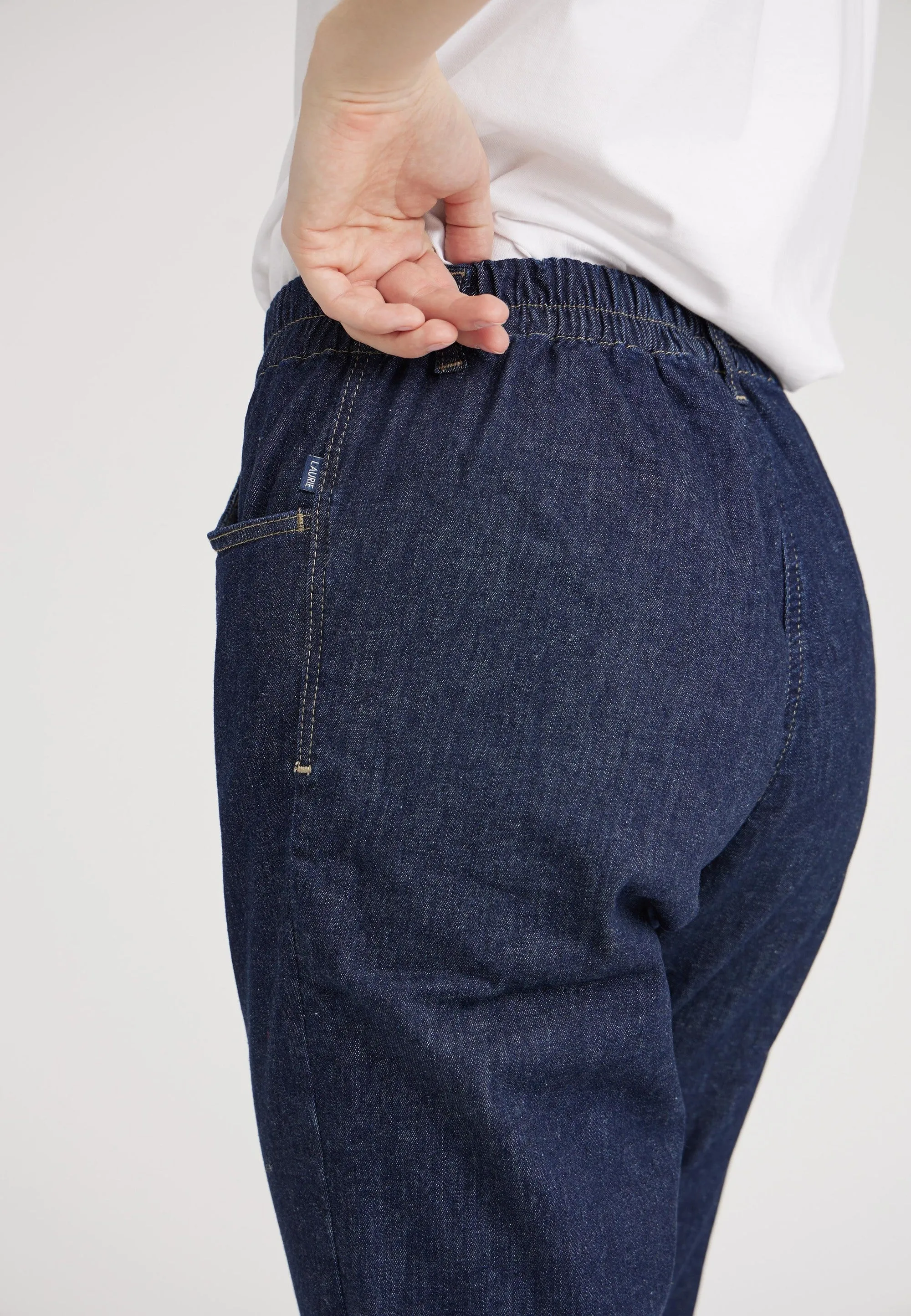 Ellie Relaxed - Short Length - Dark Blue Denim