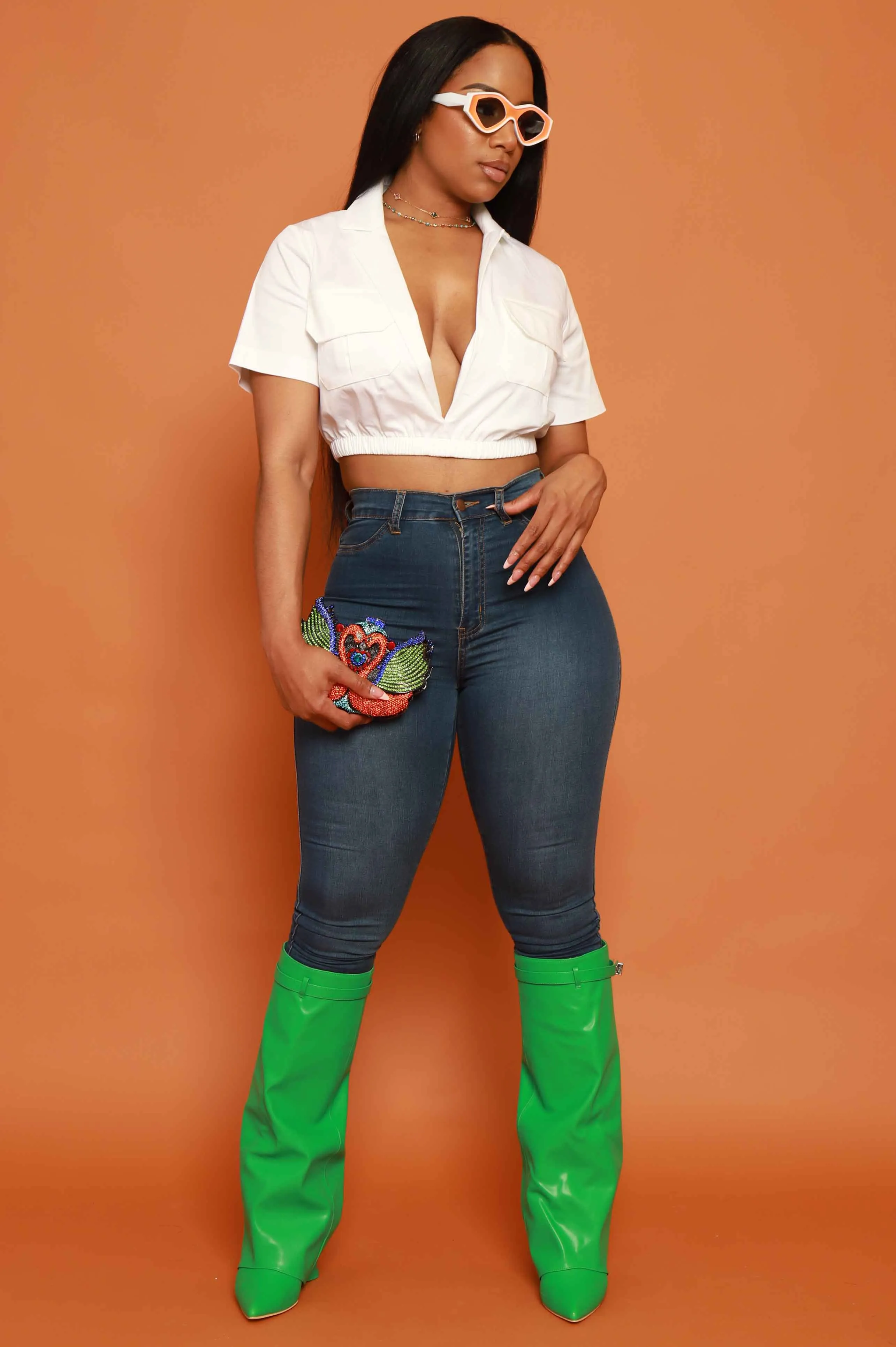 Every Morning Hourglass High Rise Stretchy Jeans - Medium Wash