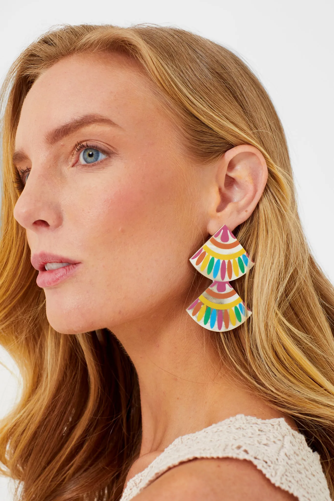 Exclusive Multi Spanish Double Tile Earrings