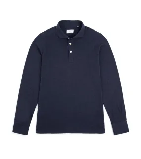 Finamore Cotton Cashmere Orlando Polo Shirt: Navy