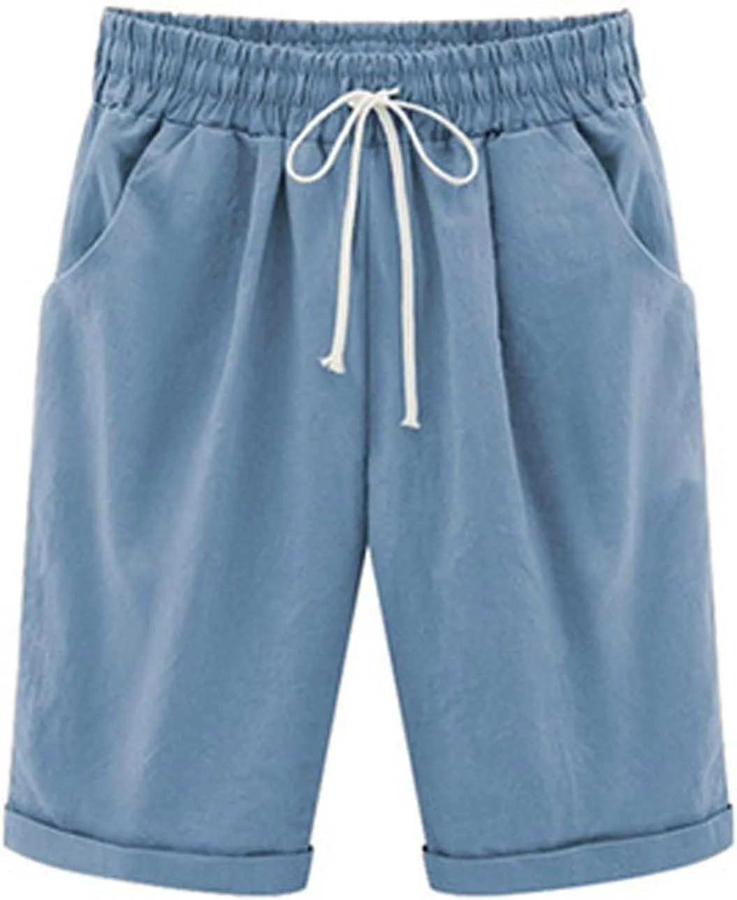 FZVYD Capri Leggings for Women Soft High Waist Capris Elastic Drawstring Crop Sweatpants Workout Running Pants with Pockets