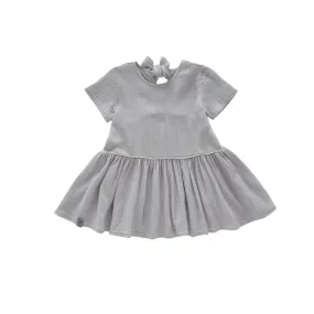 Girls Hi-Low Drop Waist Dress | Light Grey
