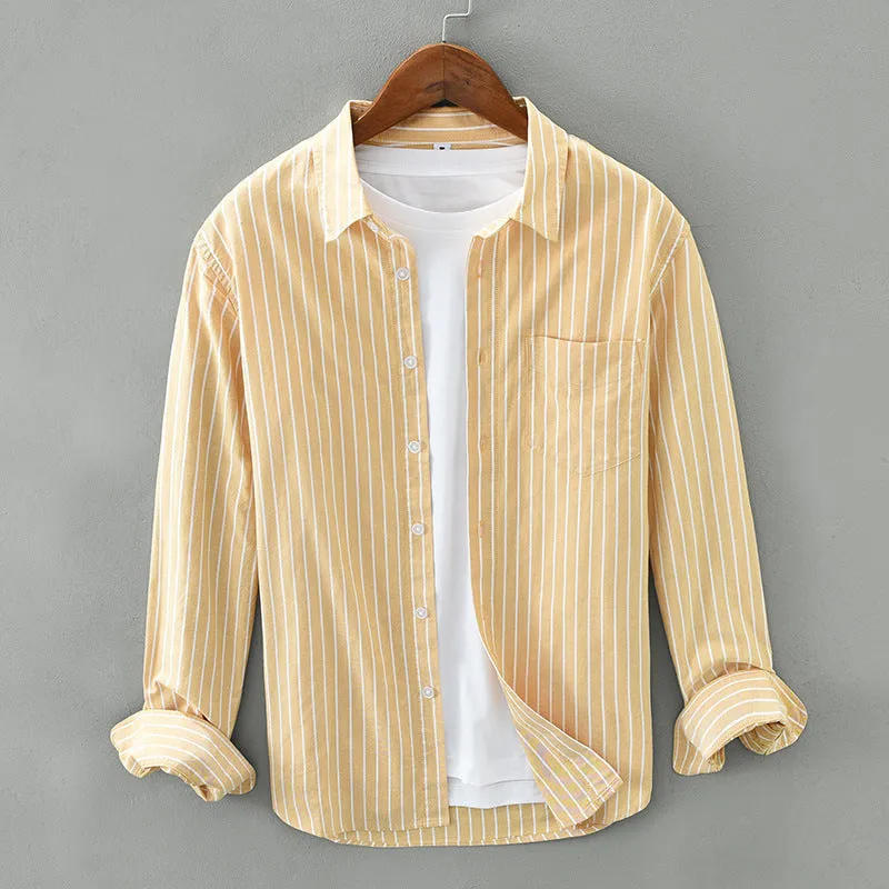 Ivyshape | Casual Striped Long-Sleeve Polo