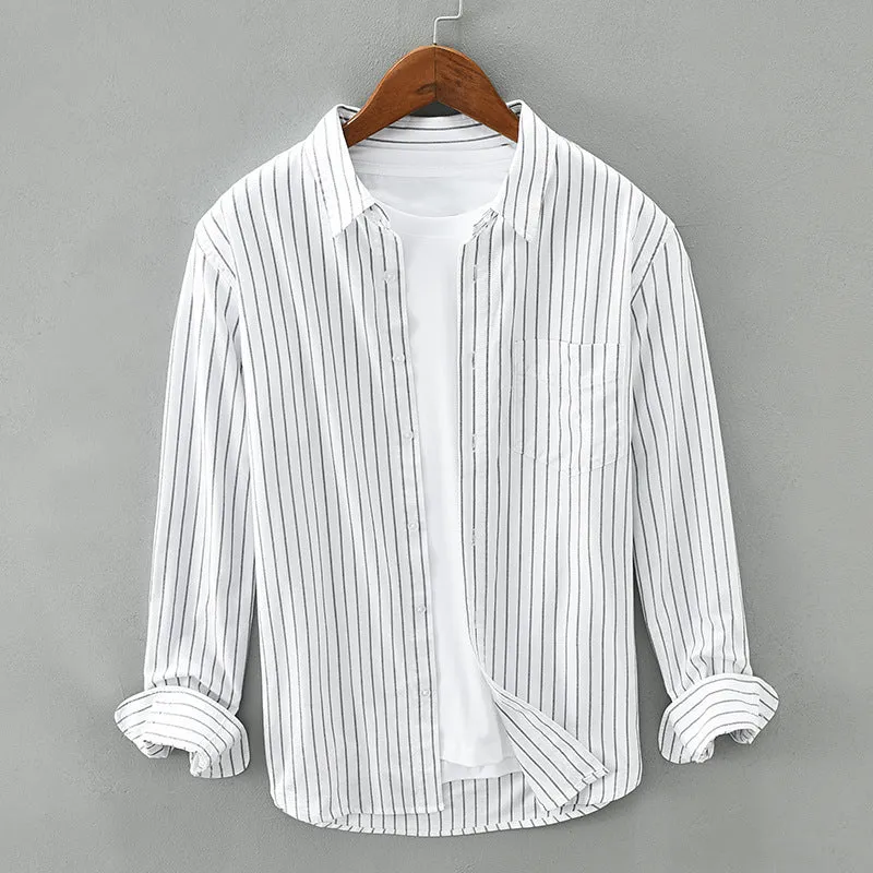 Ivyshape | Casual Striped Long-Sleeve Polo