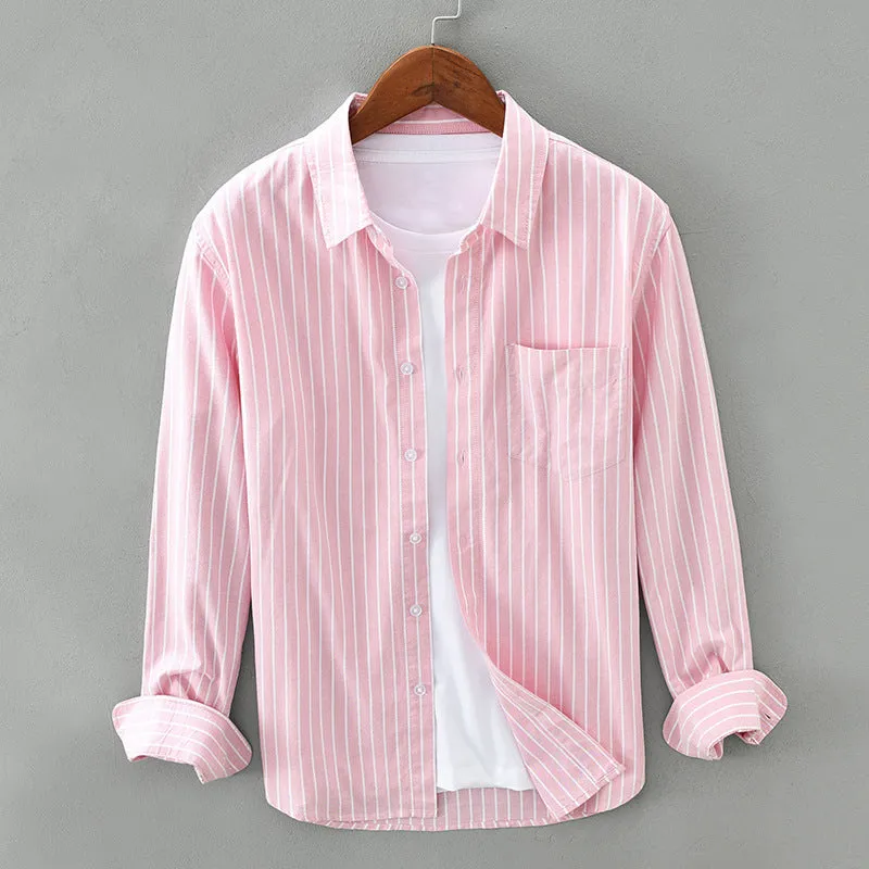 Ivyshape | Casual Striped Long-Sleeve Polo