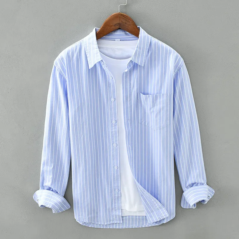 Ivyshape | Casual Striped Long-Sleeve Polo