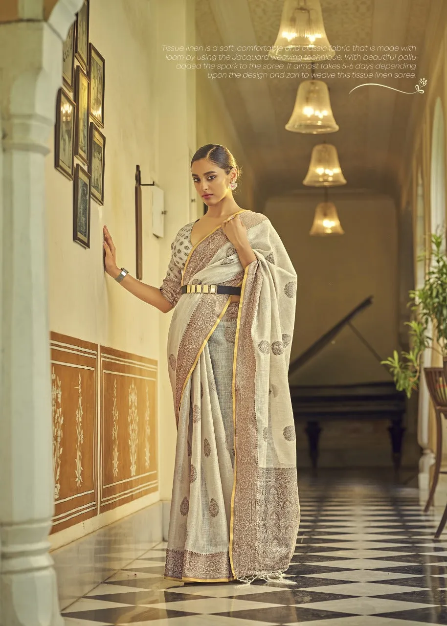 JENNA SOFT LINEN FESTIVE WEAR SAREE