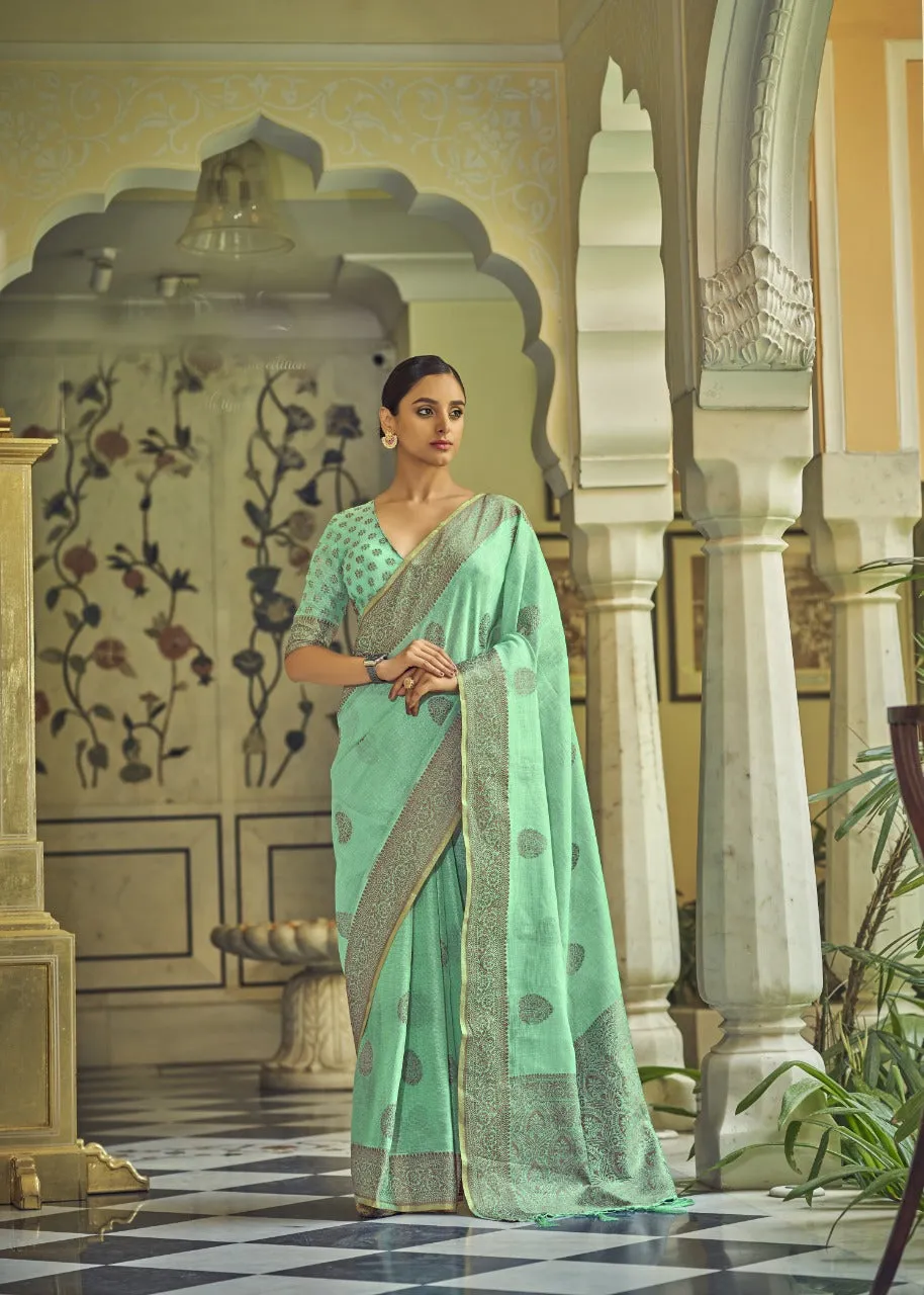 JENNA SOFT LINEN FESTIVE WEAR SAREE