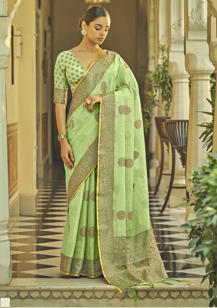 JENNA SOFT LINEN FESTIVE WEAR SAREE