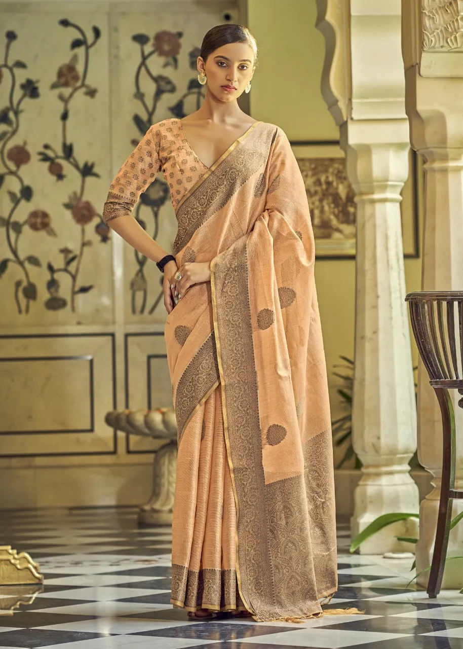 JENNA SOFT LINEN FESTIVE WEAR SAREE