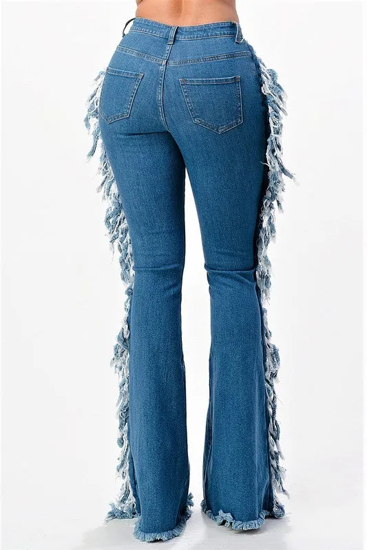 Lace Me Up Flare Jeans