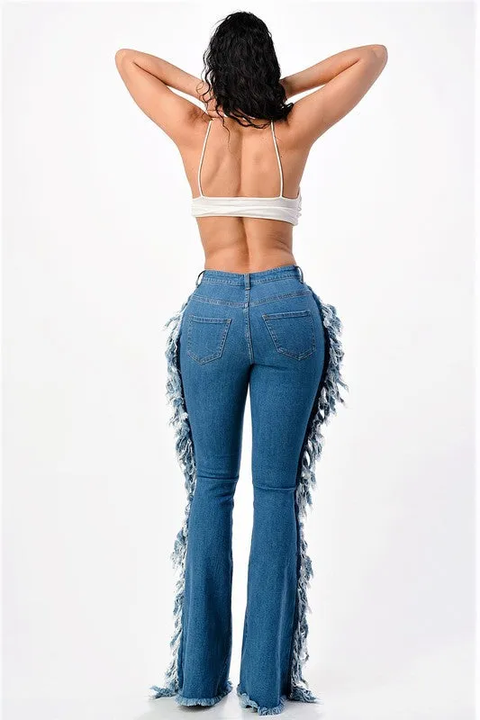 Lace Me Up Flare Jeans