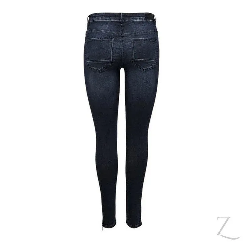 Ladies Super Stretchy Super Skinny Ankle Grazer Denim Jeans | Zip Detail | "Phela"