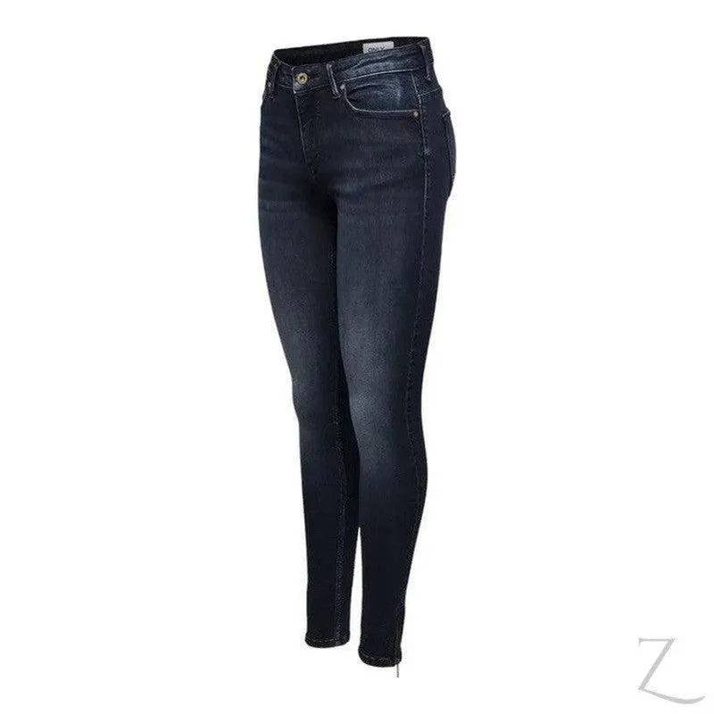Ladies Super Stretchy Super Skinny Ankle Grazer Denim Jeans | Zip Detail | "Phela"