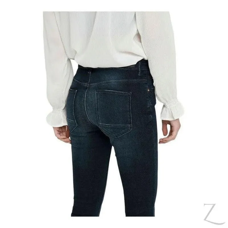 Ladies Super Stretchy Super Skinny Ankle Grazer Denim Jeans | Zip Detail | "Phela"