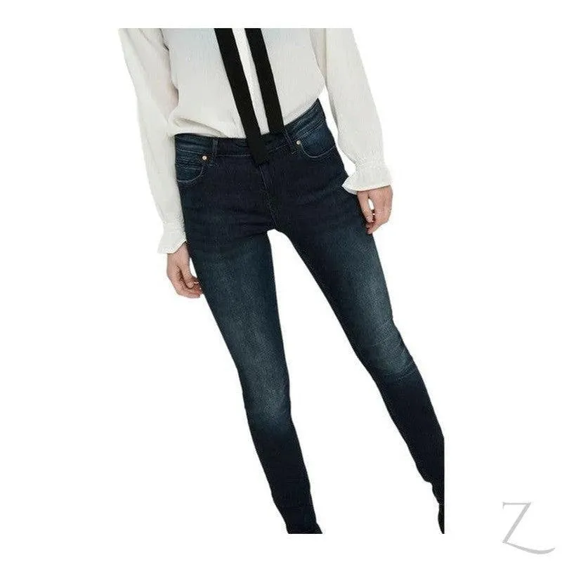 Ladies Super Stretchy Super Skinny Ankle Grazer Denim Jeans | Zip Detail | "Phela"