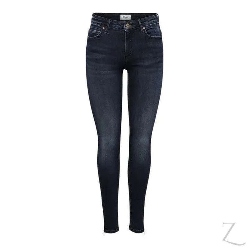 Ladies Super Stretchy Super Skinny Ankle Grazer Denim Jeans | Zip Detail | "Phela"
