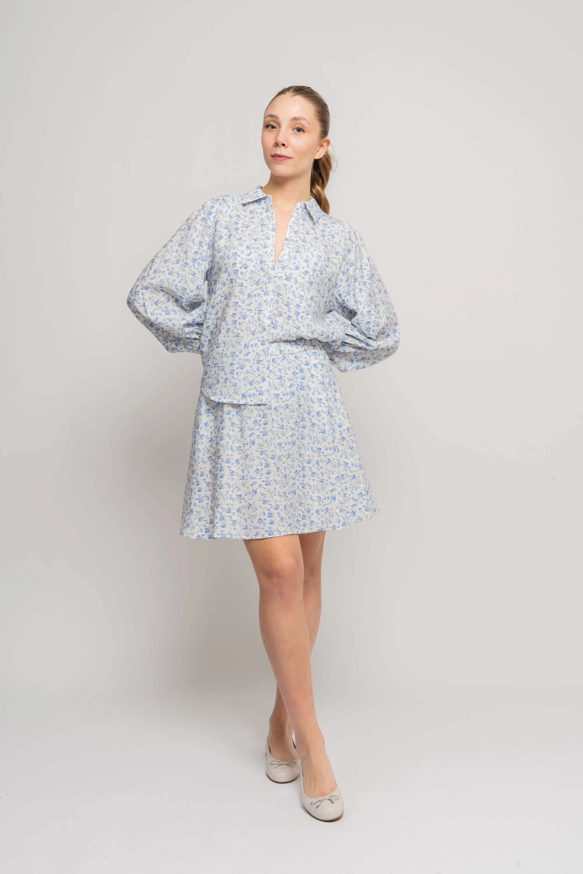 Laurelle Ladonna Skirt Aop - Chamb Blue Flw