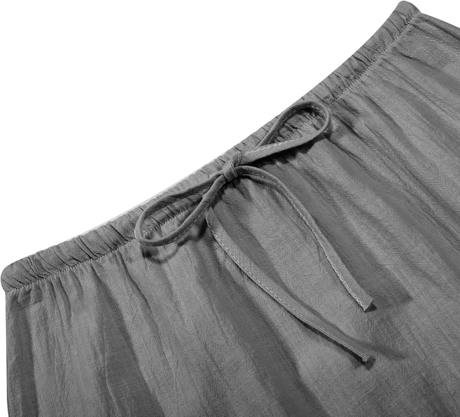 Linen Maxi Skirt, Women's Summer Bohemian Long Skirt, Cotton Elastic Waist Band Maxi Skirt Beach Party Holiday Skirt