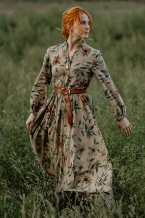 Long Floral Shirt Dress 3868