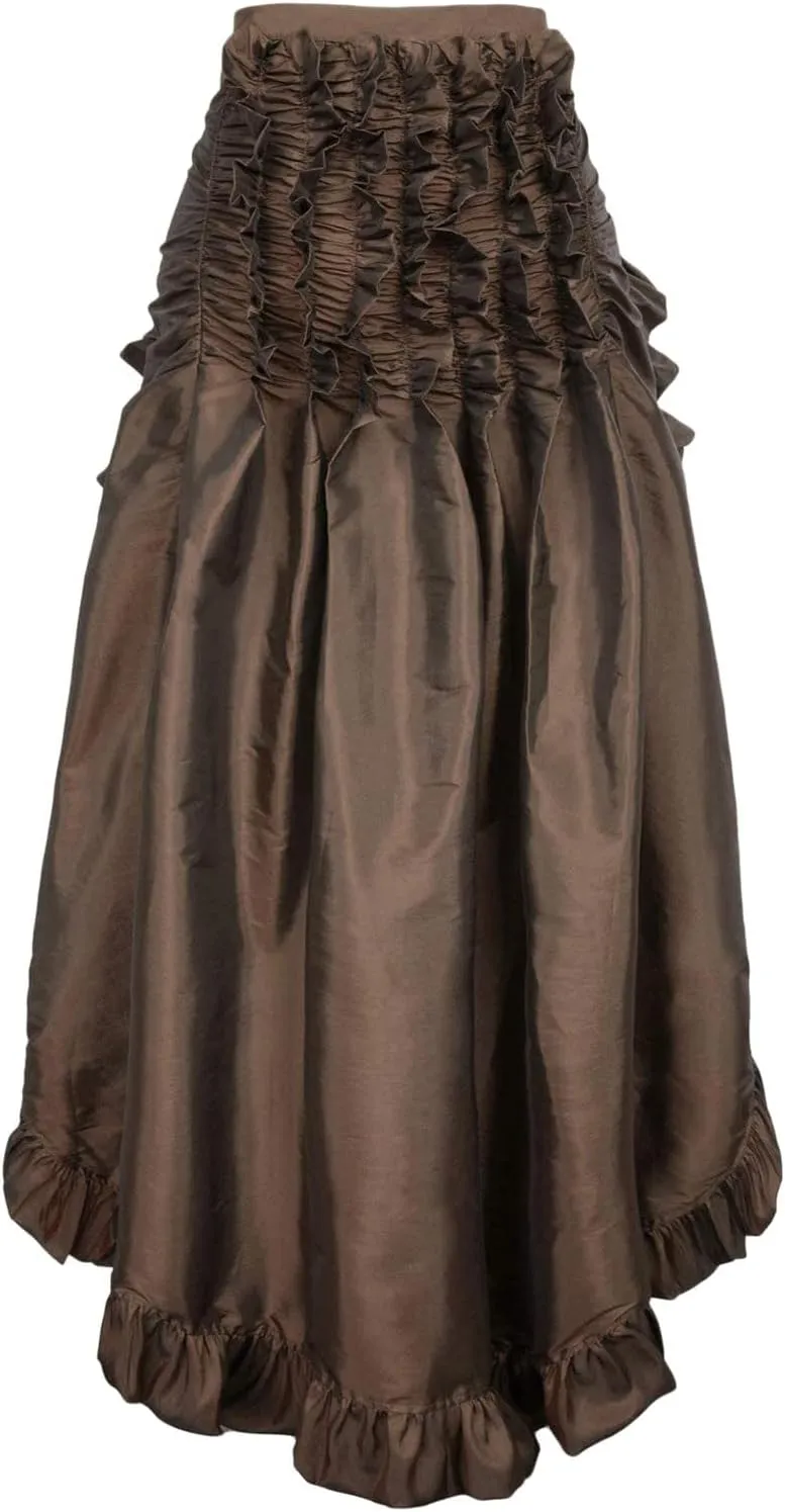 Long Skirts for Women Retro Gothic High Elastic Waist Vintage Ruffled Hem Maxi Skirt for Women Trendy Clothes
