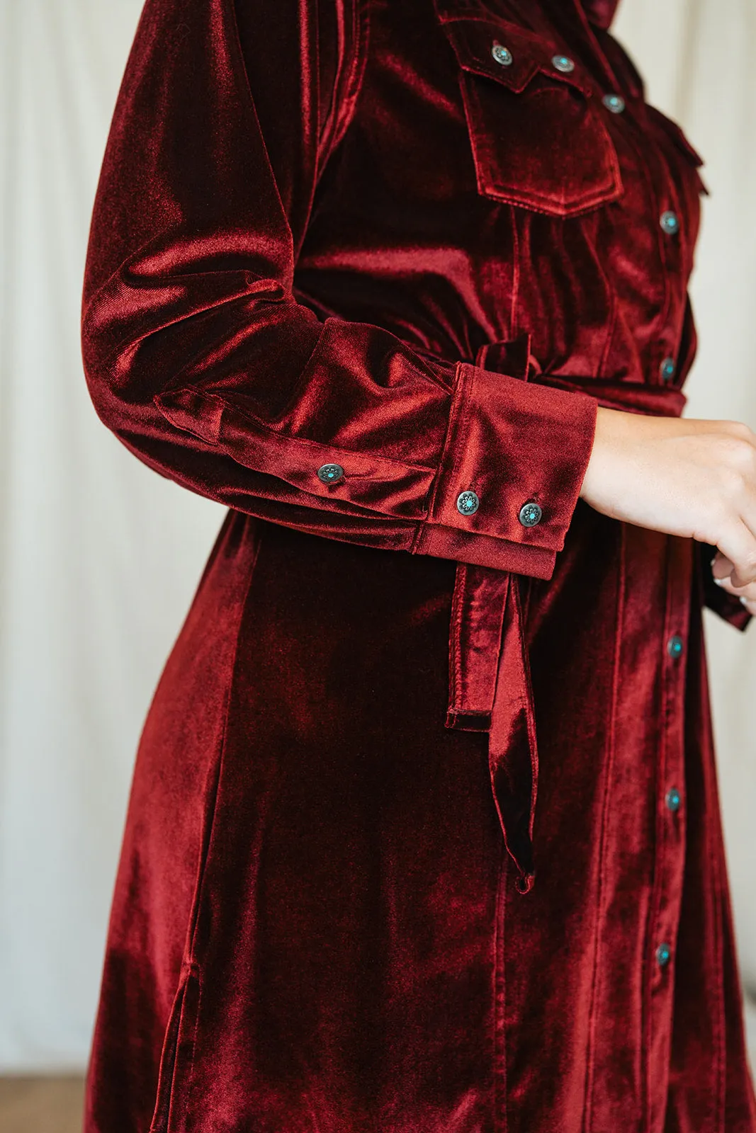Maroon Velvet Tunic