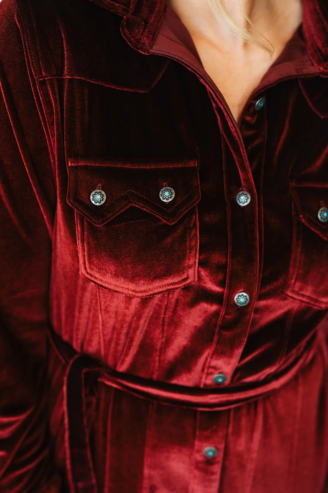 Maroon Velvet Tunic