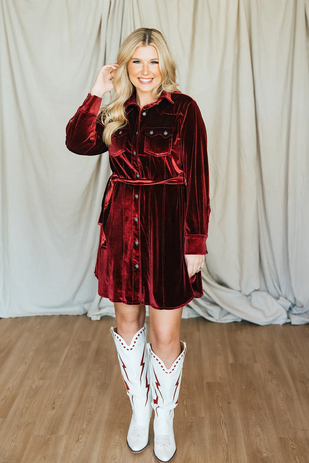 Maroon Velvet Tunic