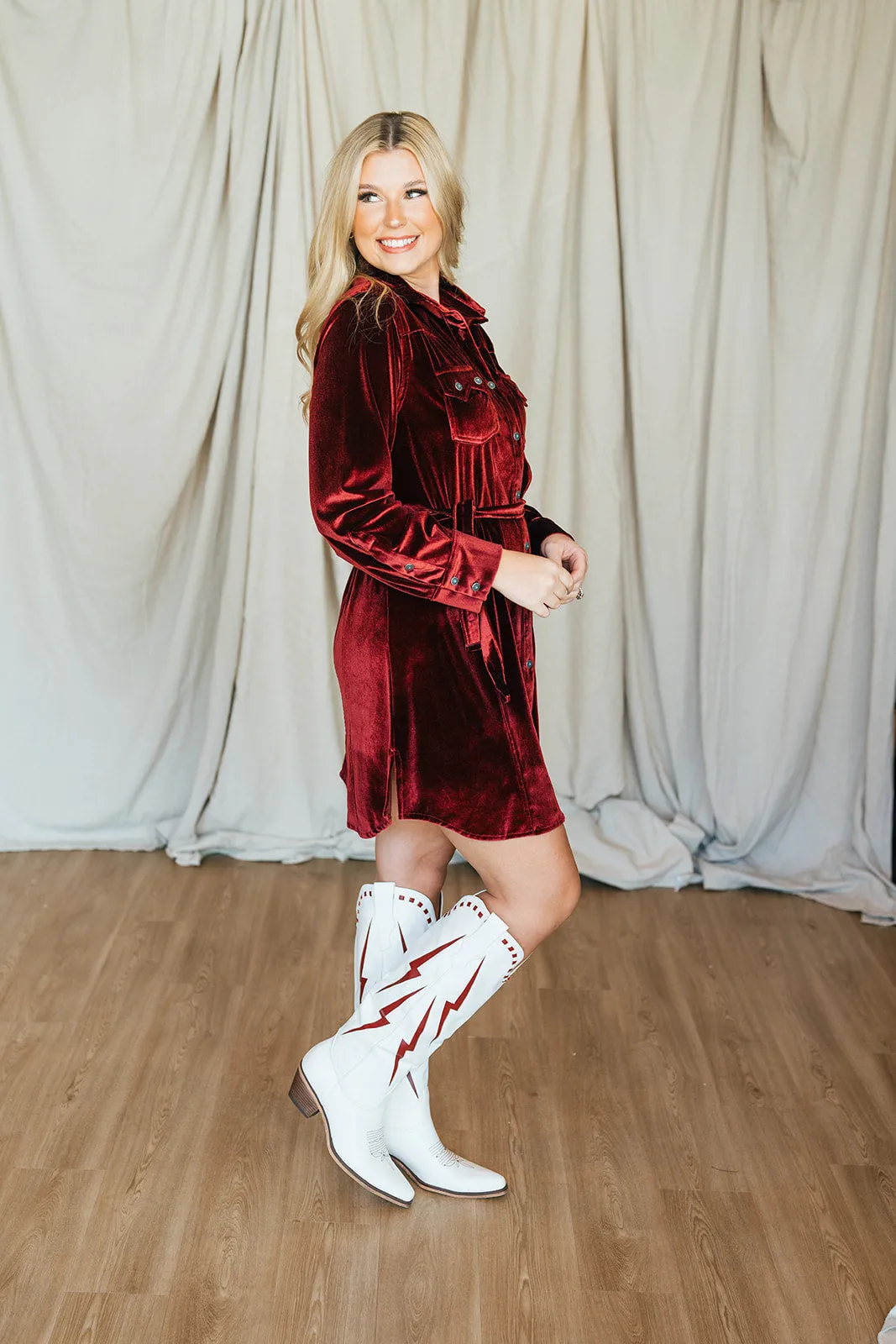 Maroon Velvet Tunic