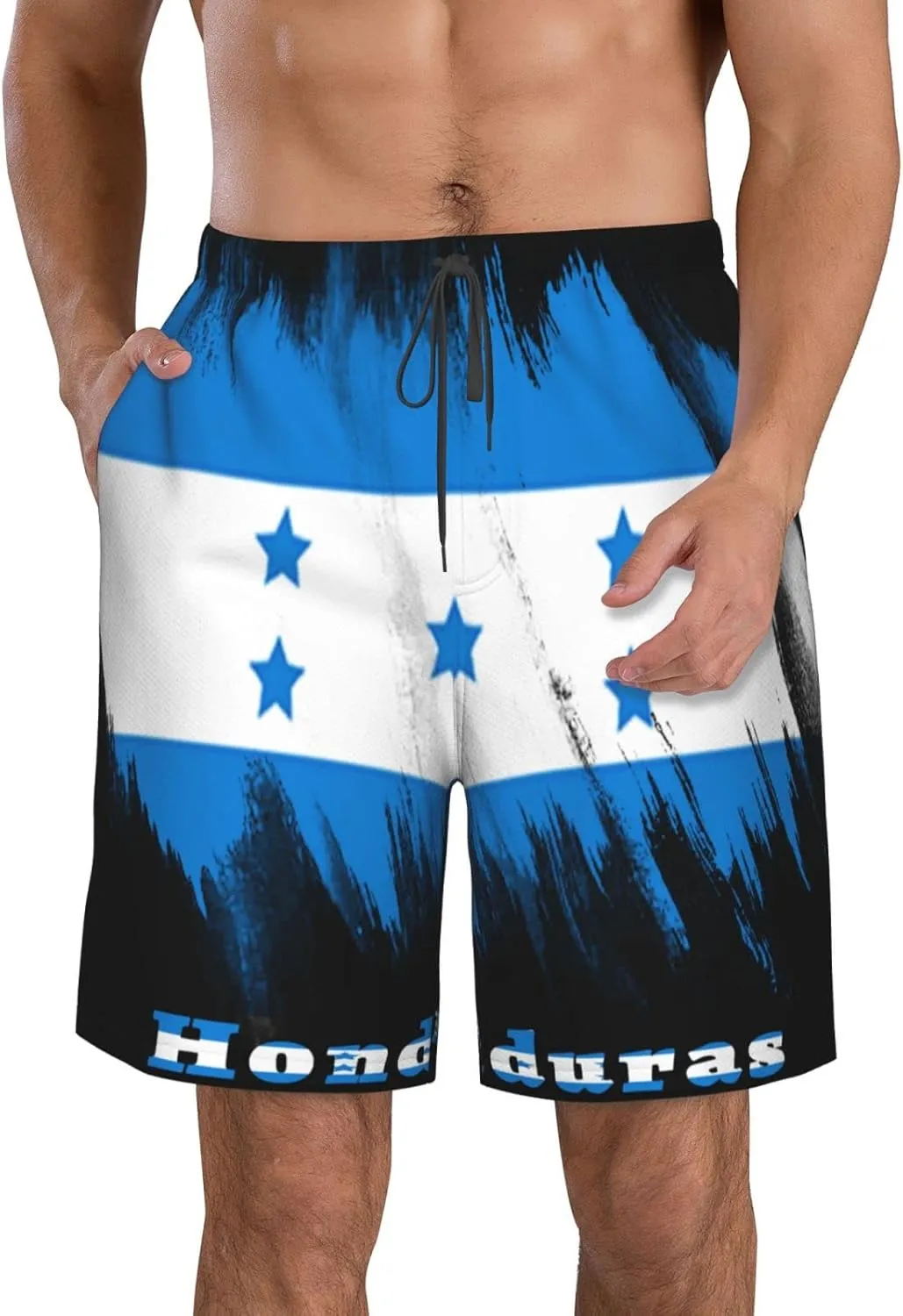Men's Beach Shorts Drawstring Quick Dry Running Athletic Shorts Comfortable Loose Gym Shorts Swimsuit Pants with Pockets