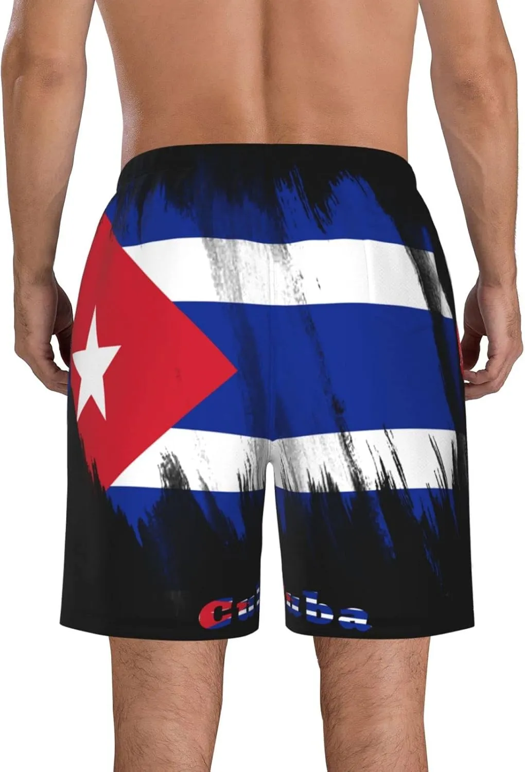 Men's Beach Shorts Drawstring Quick Dry Running Athletic Shorts Comfortable Loose Gym Shorts Swimsuit Pants with Pockets