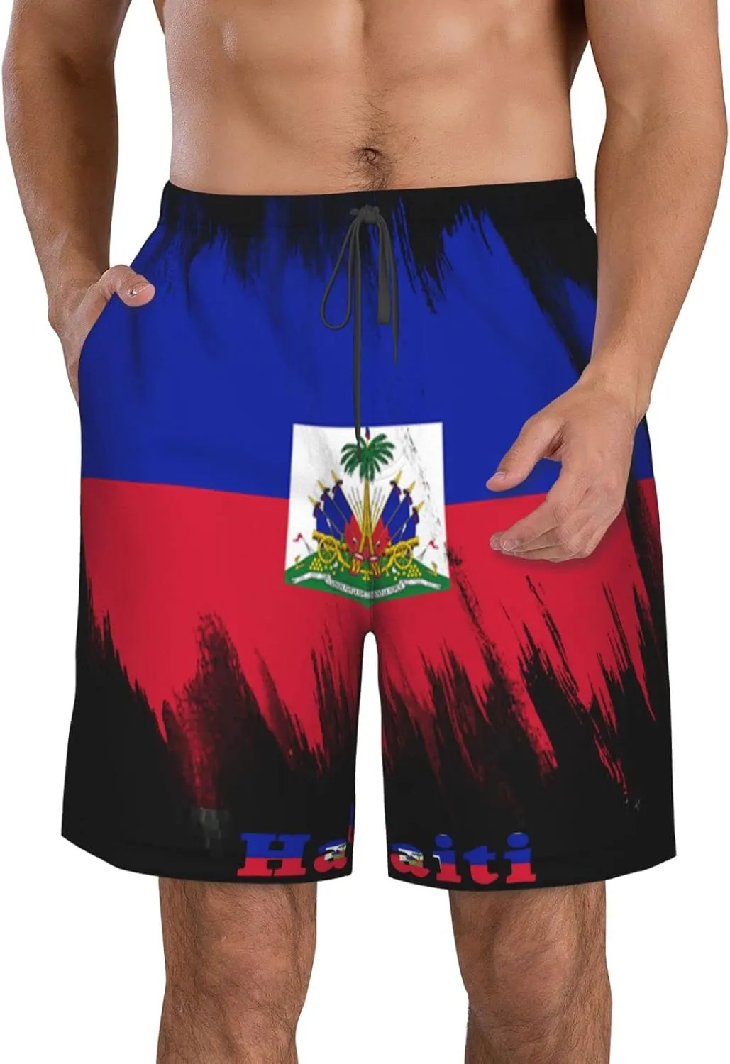 Men's Beach Shorts Drawstring Quick Dry Running Athletic Shorts Comfortable Loose Gym Shorts Swimsuit Pants with Pockets