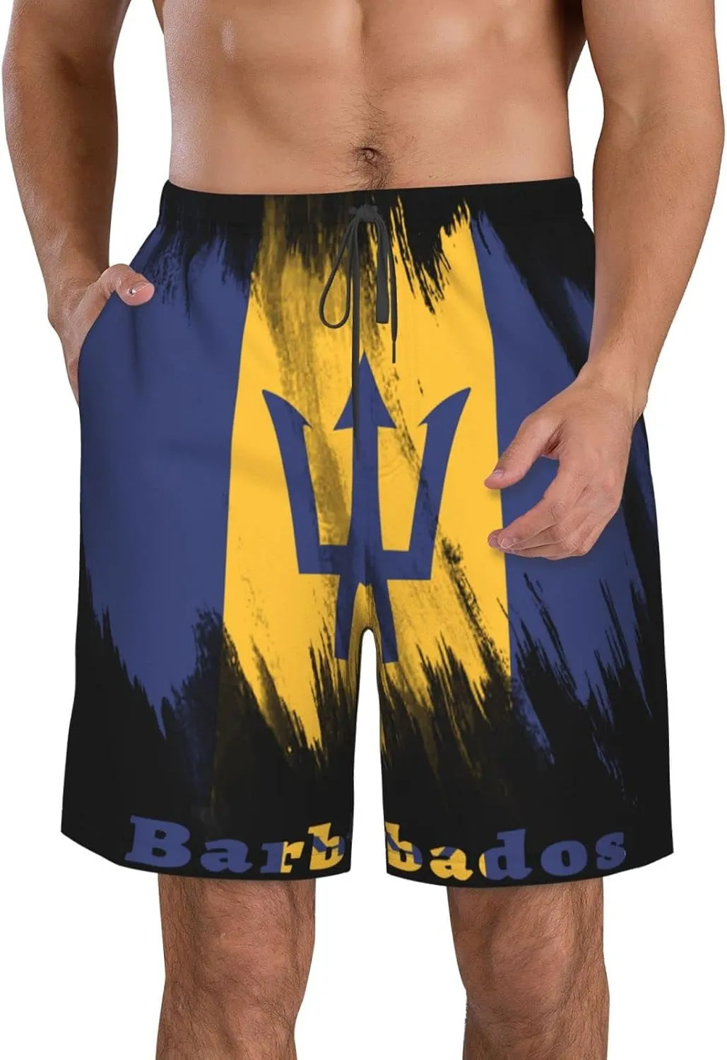 Men's Beach Shorts Drawstring Quick Dry Running Athletic Shorts Comfortable Loose Gym Shorts Swimsuit Pants with Pockets