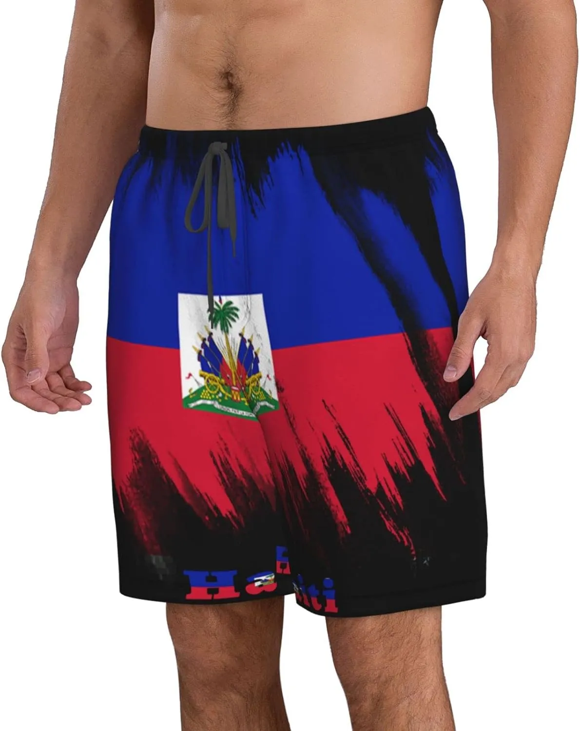 Men's Beach Shorts Drawstring Quick Dry Running Athletic Shorts Comfortable Loose Gym Shorts Swimsuit Pants with Pockets