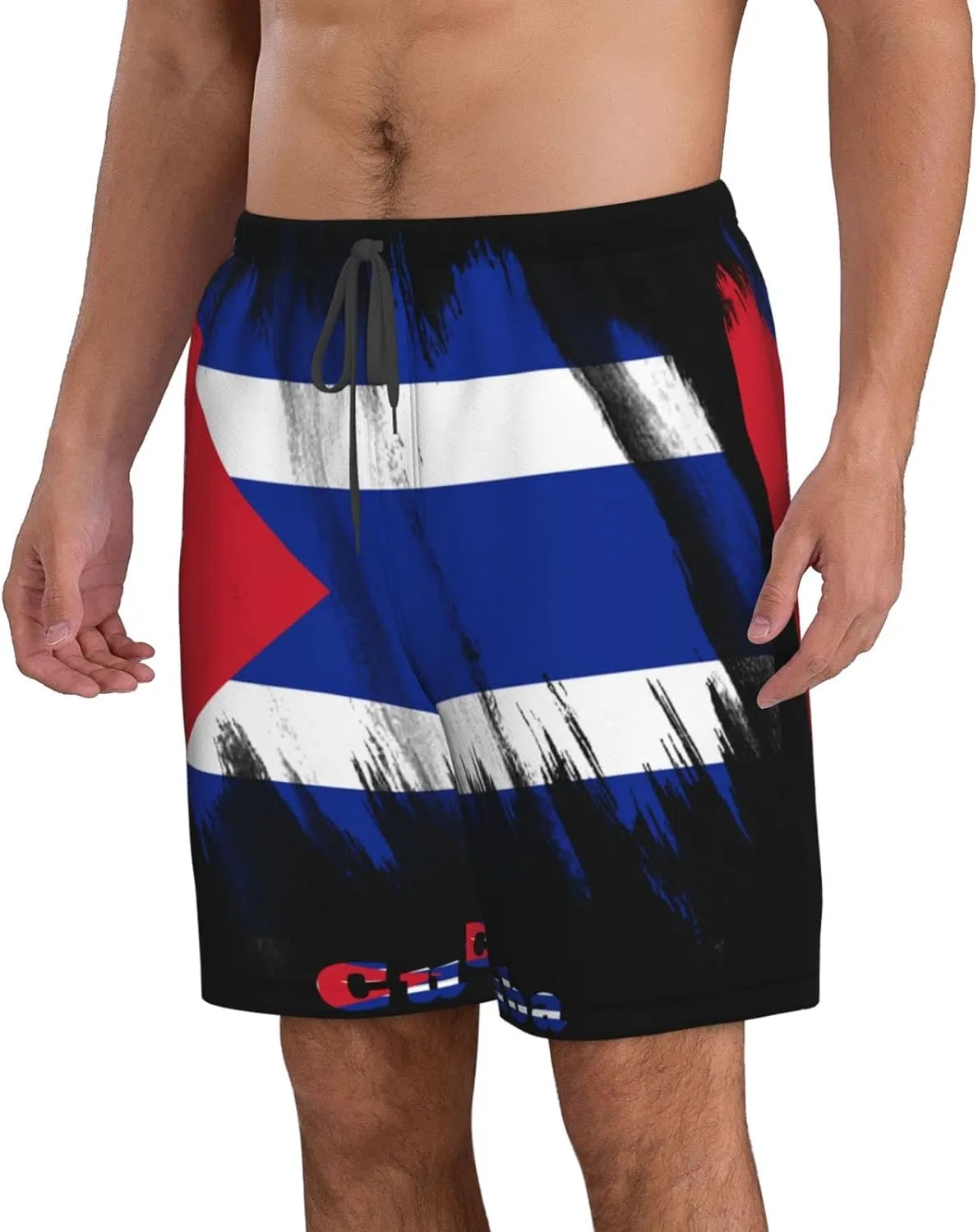 Men's Beach Shorts Drawstring Quick Dry Running Athletic Shorts Comfortable Loose Gym Shorts Swimsuit Pants with Pockets