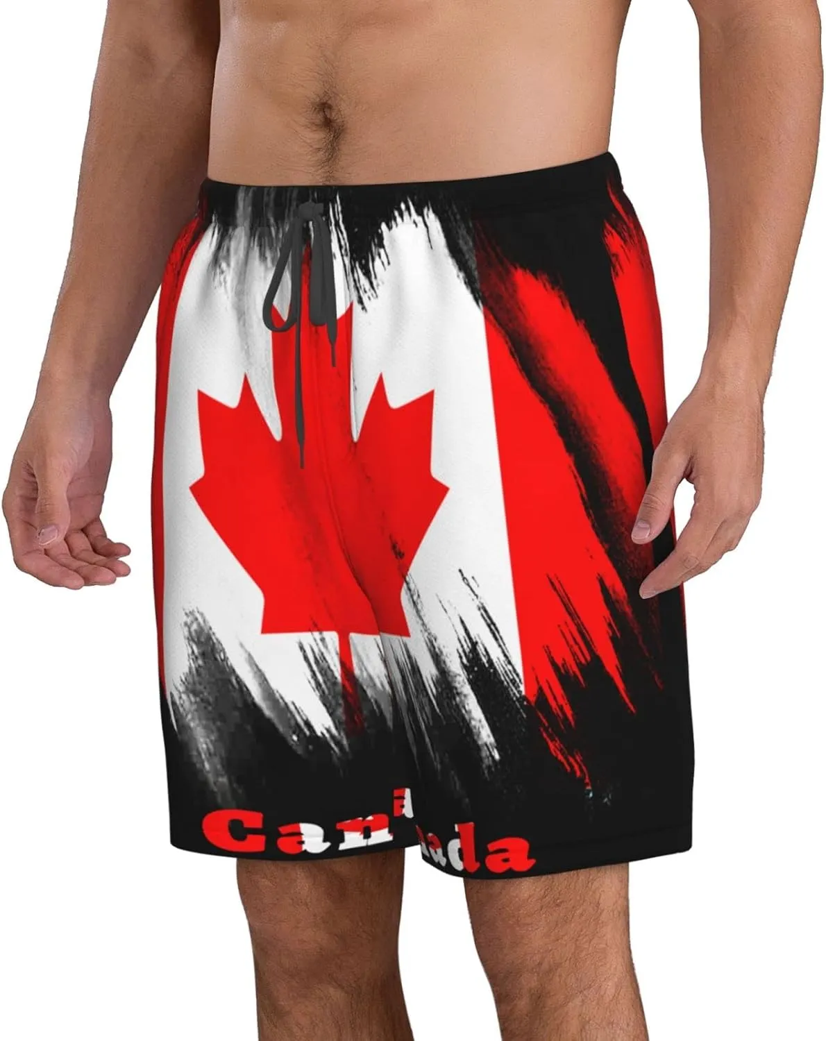 Men's Beach Shorts Drawstring Quick Dry Running Shorts Comfortable Loose Gym Shorts Swimsuit Pants with Pockets
