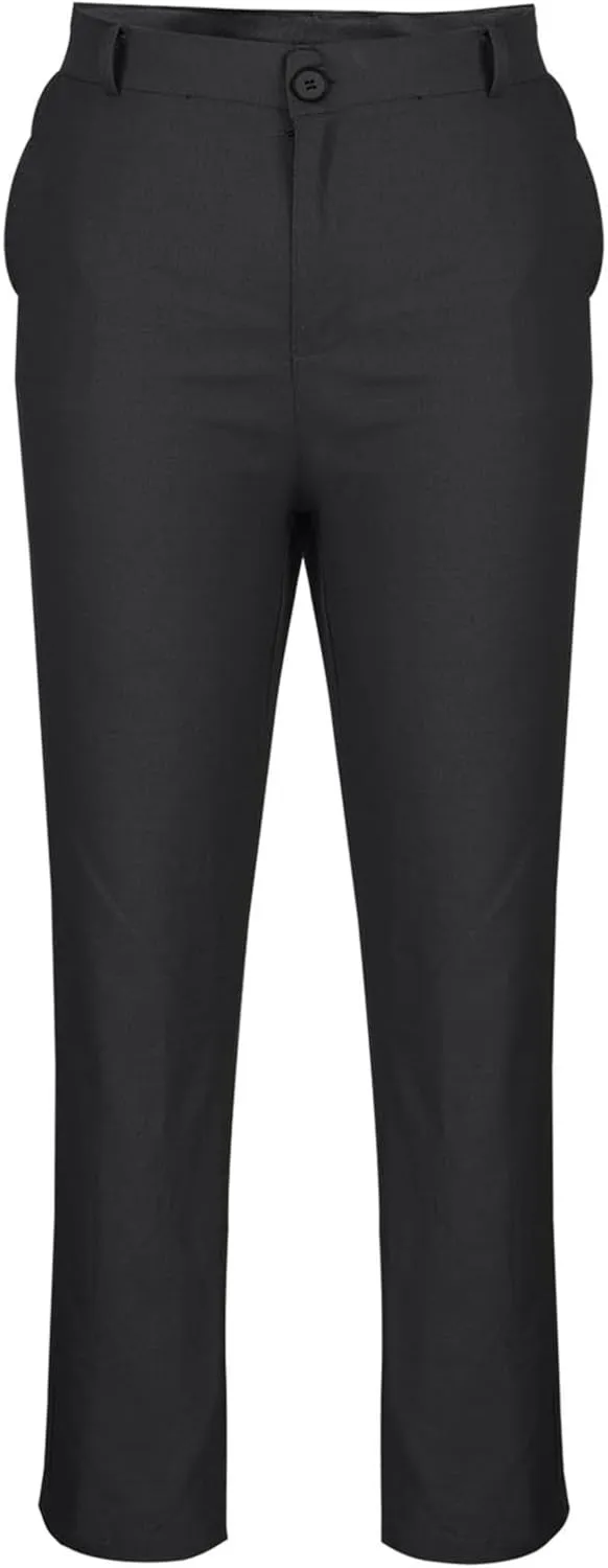 Men's Button Down Zip Trousers Casual Solid Color Slim Fit Straight Leg Pants Soft Lightweight Pants with Pockets