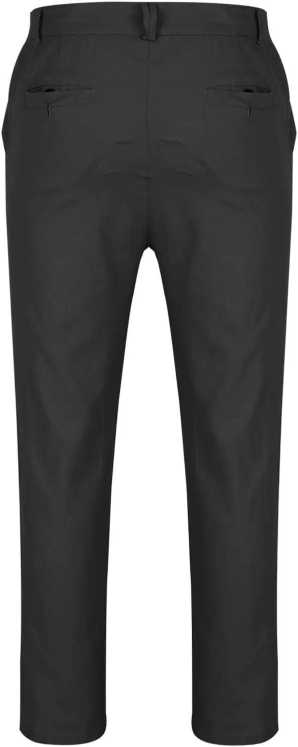 Men's Button Down Zip Trousers Casual Solid Color Slim Fit Straight Leg Pants Soft Lightweight Pants with Pockets